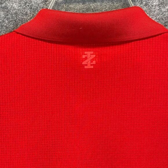 IZOD Golf Shirt Men's Large Red Textured Short Sleeve Three Button Performance - Picture 12 of 14
